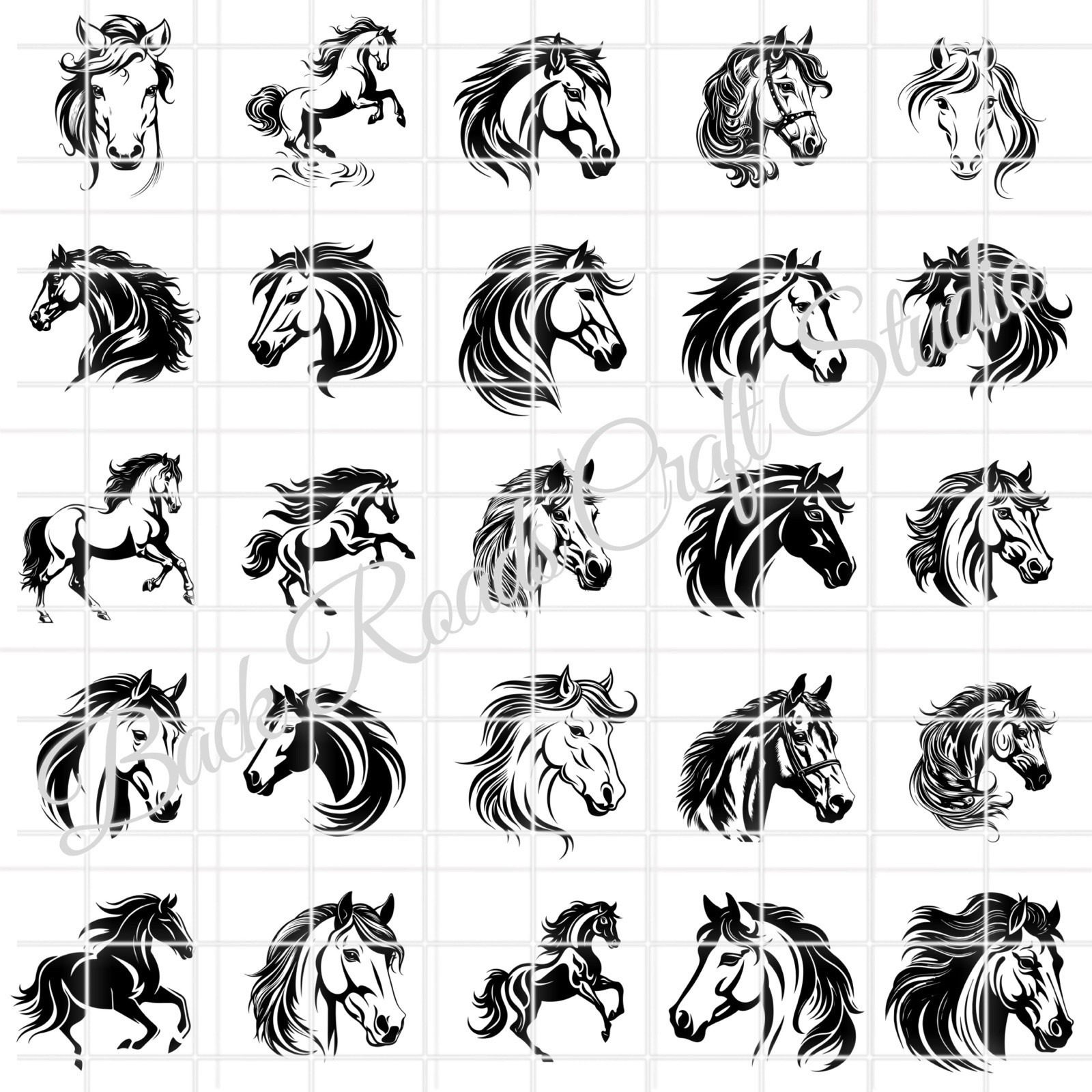 Horses Waterslide Decals For Finger Nails, Hot Wheels, Etc (set of 50) KS