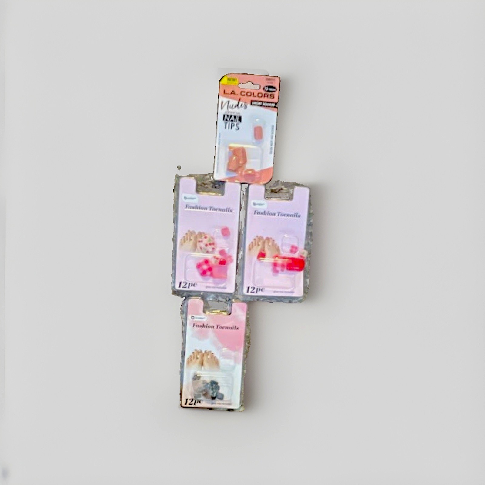 L.A. COLORS Pink Glitter Nail Tips Artificial False Nail Art With Box
