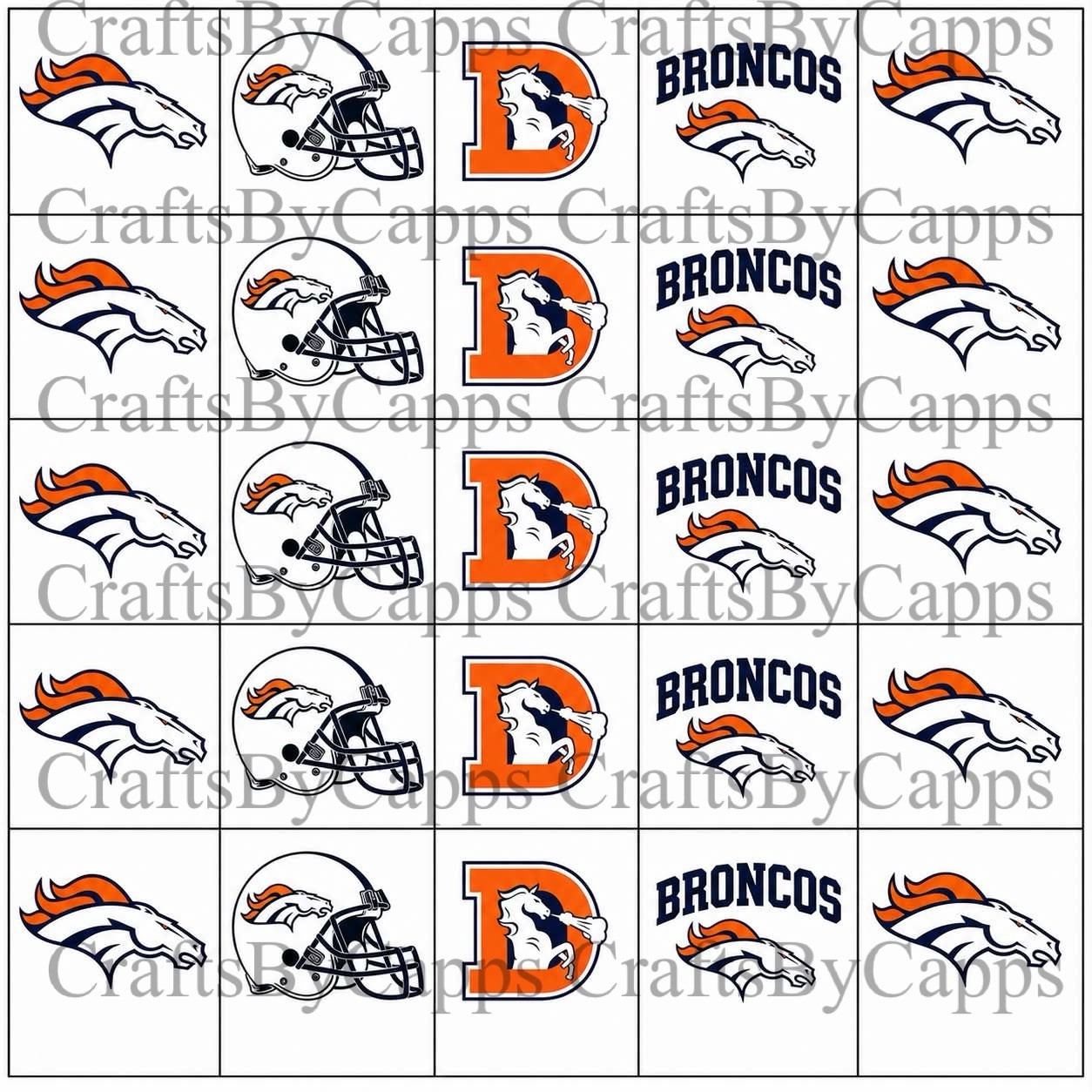 Broncos Waterslide Finger Nail Decals Instructions Bonus (set of 50) KC