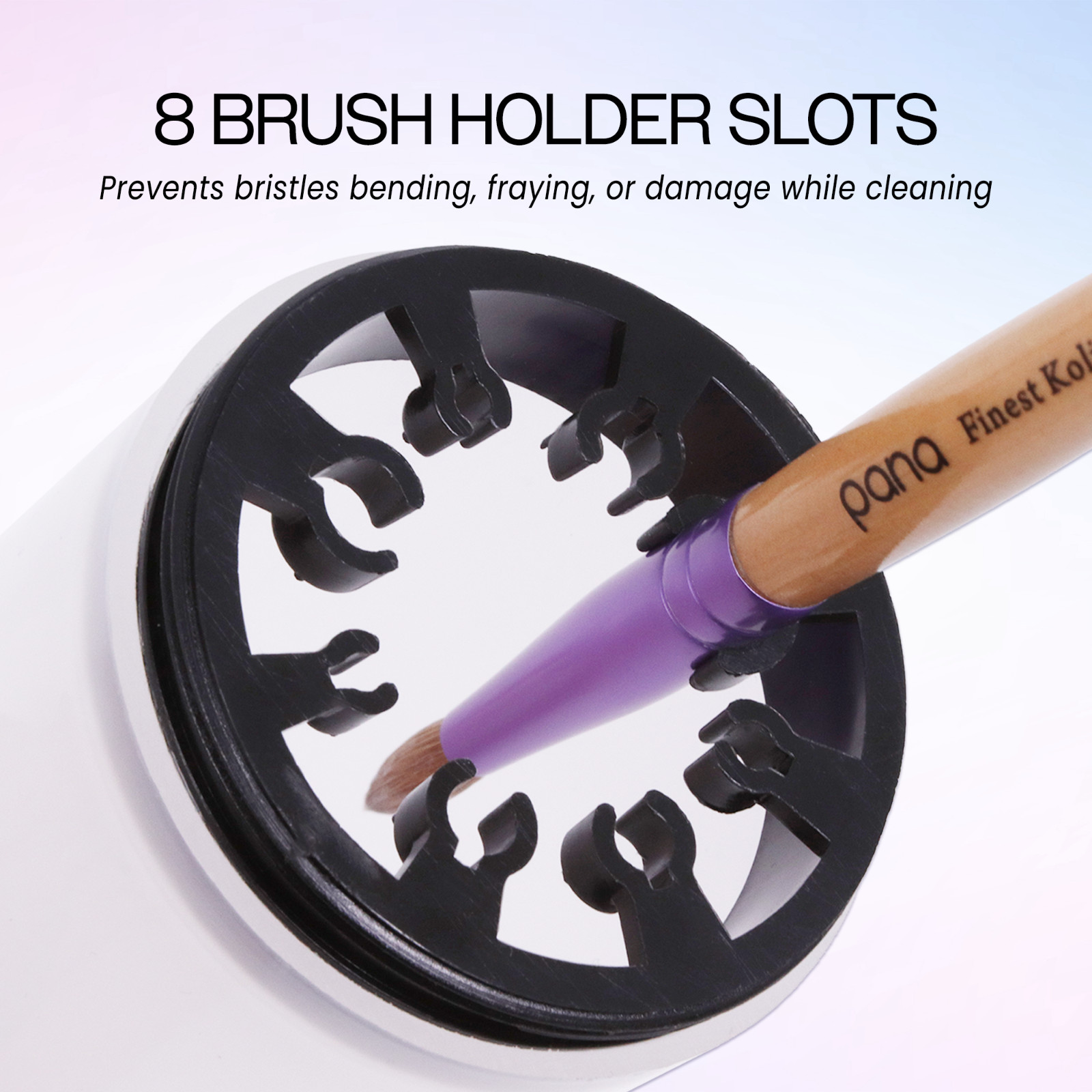 Nail Brush Acetone Cup Holder and Cleanser Bottle with Black Lid