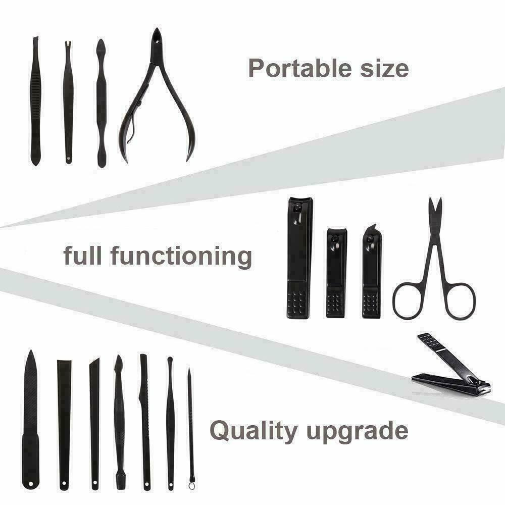 Men Women Manicure Pedicure Set Finger Toe Nail Clippers Scissors Grooming Kit