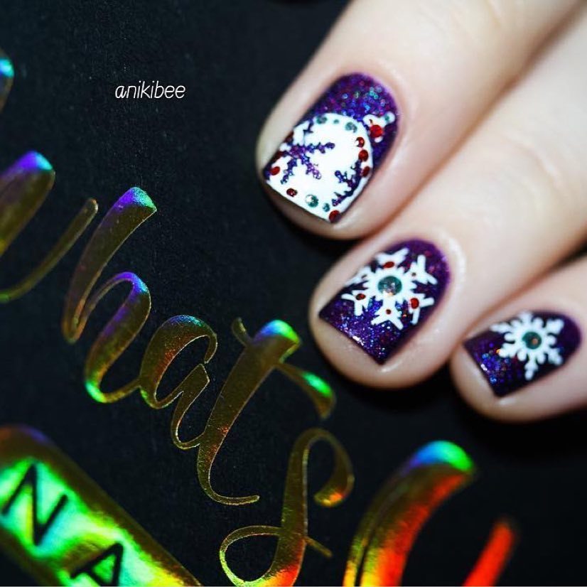 Silver Merry Snowflakes Stencils for Nails, Christmas Nails, Nail Art