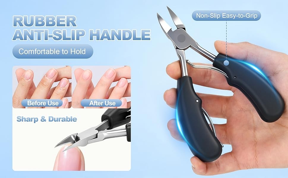 6-in-1 Toenail Clippers for Seniors with Thick Nails – Heavy Duty Wide Opening