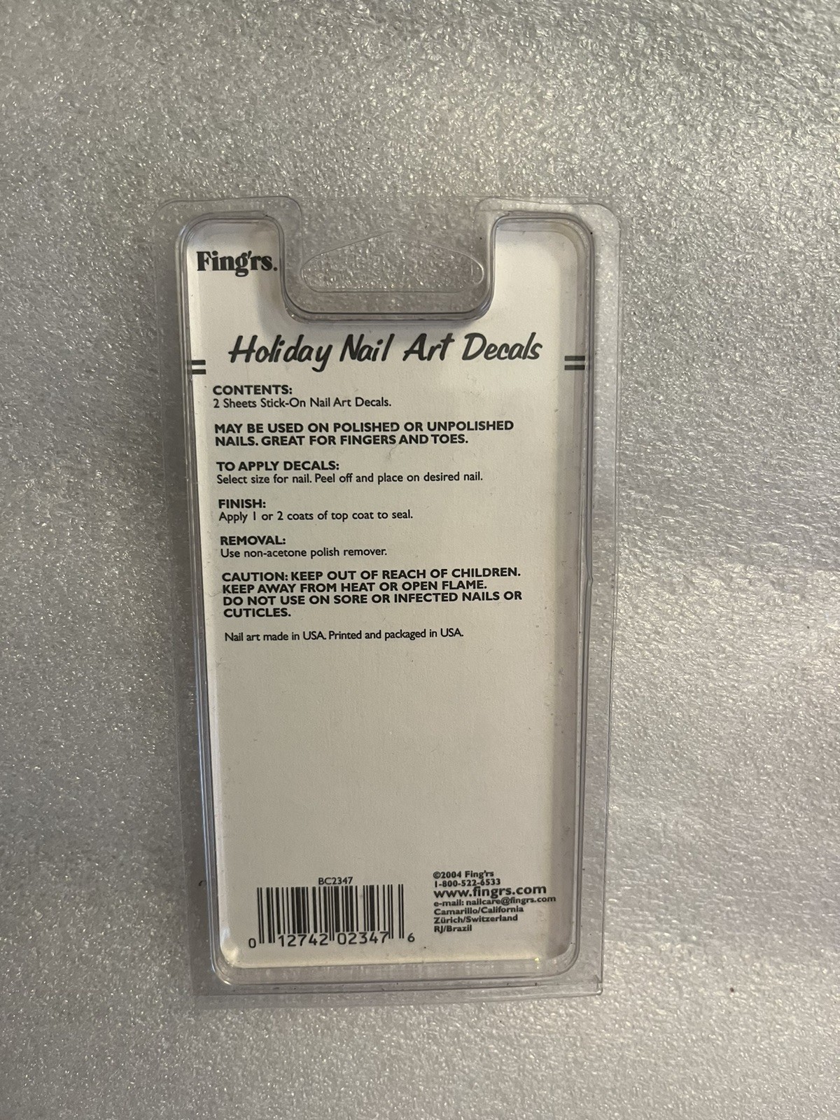 FING’RS Holiday Nail Art Stick-On Decals. 2 Sheets #2347 NEW 1 pack