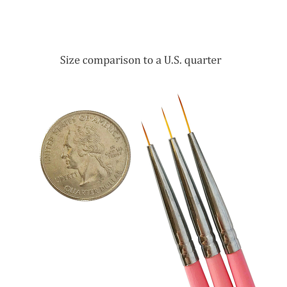 Winstonia Nail Art Brush Fine Thin Precise Line Detailer Brush Set BERRY WINE
