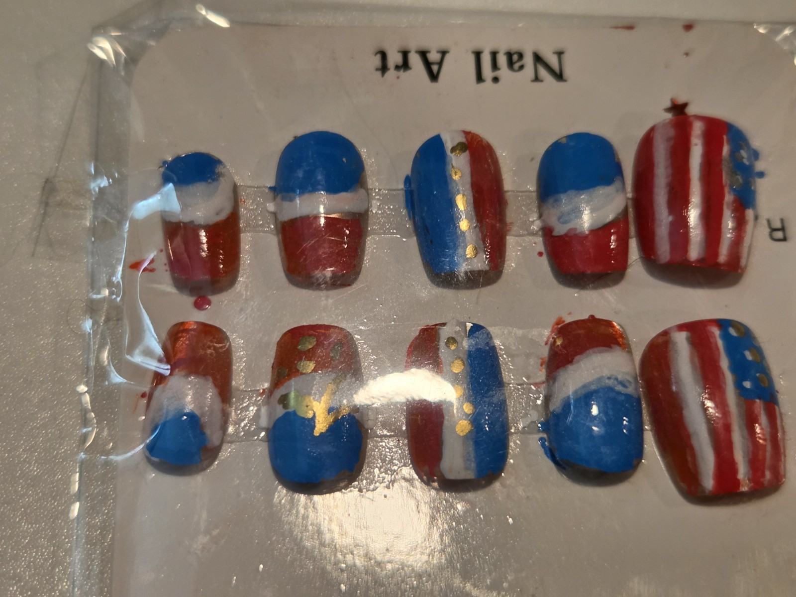 Christmas Press-On Nails 3D Multicolor Short Square Full Cover Pre-Designed