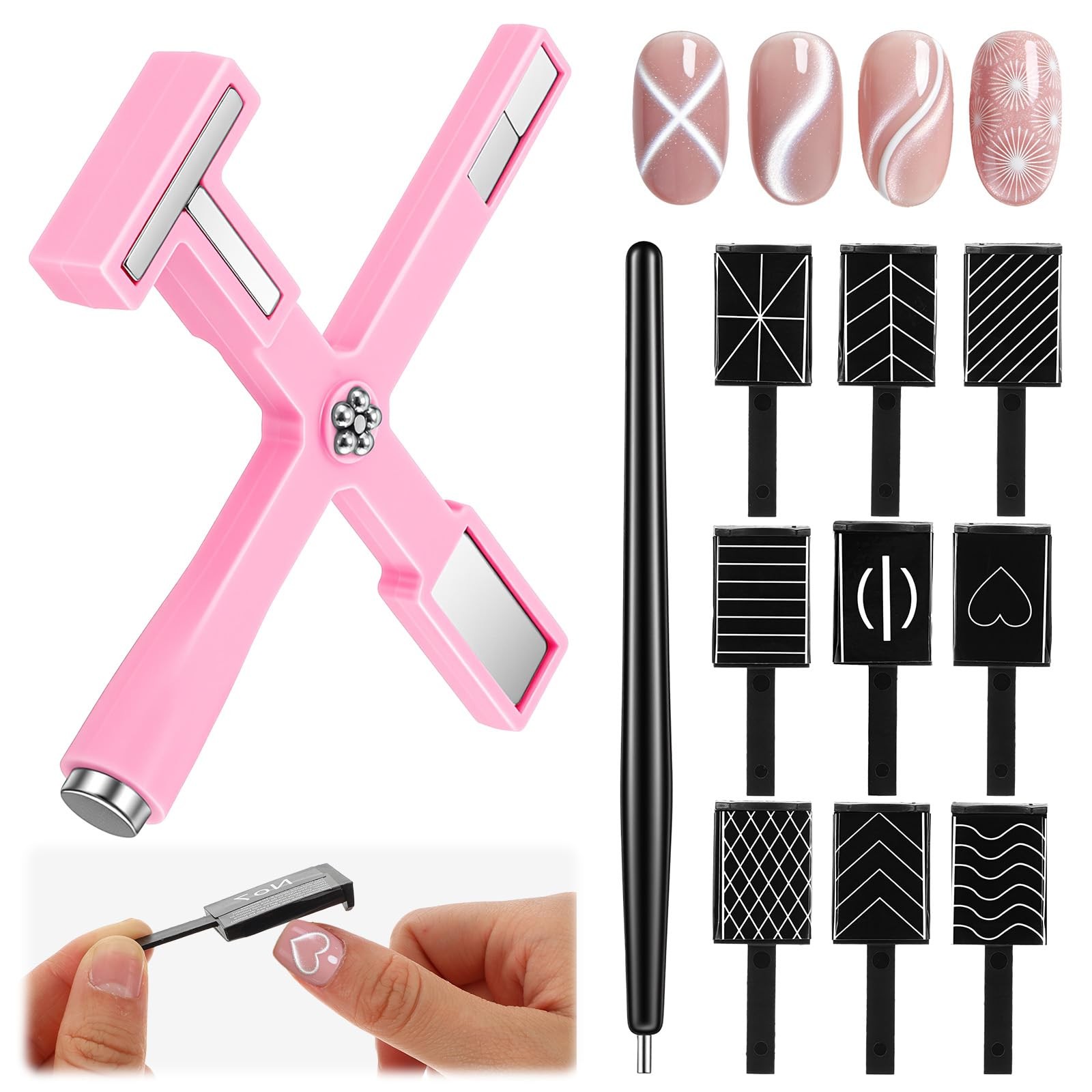 11 Pcs 5 in 1 Cat Eye Magnet Tools Nail Polish Magnet Sticks & Pens Multifunc…