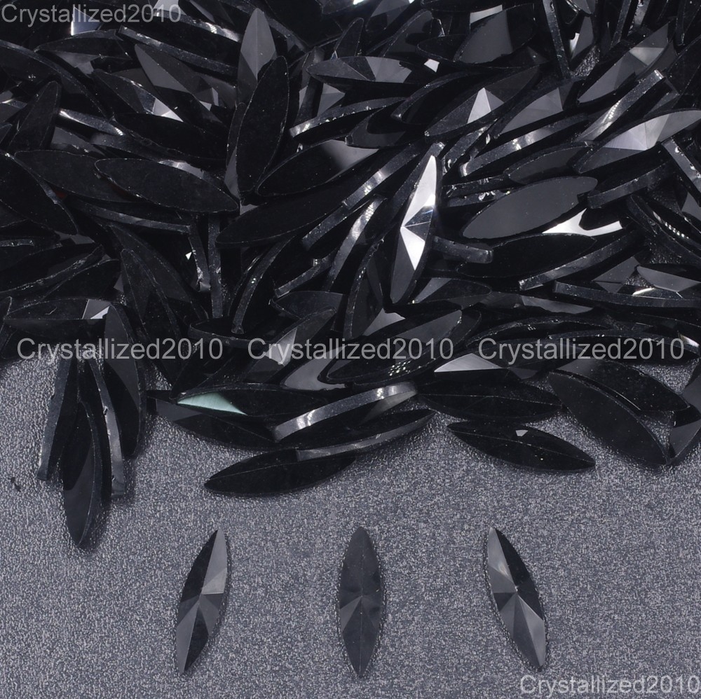 Top Quality Czech Crystal Rhinestone Navette Flatback Nail Art Decoration 3x11mm