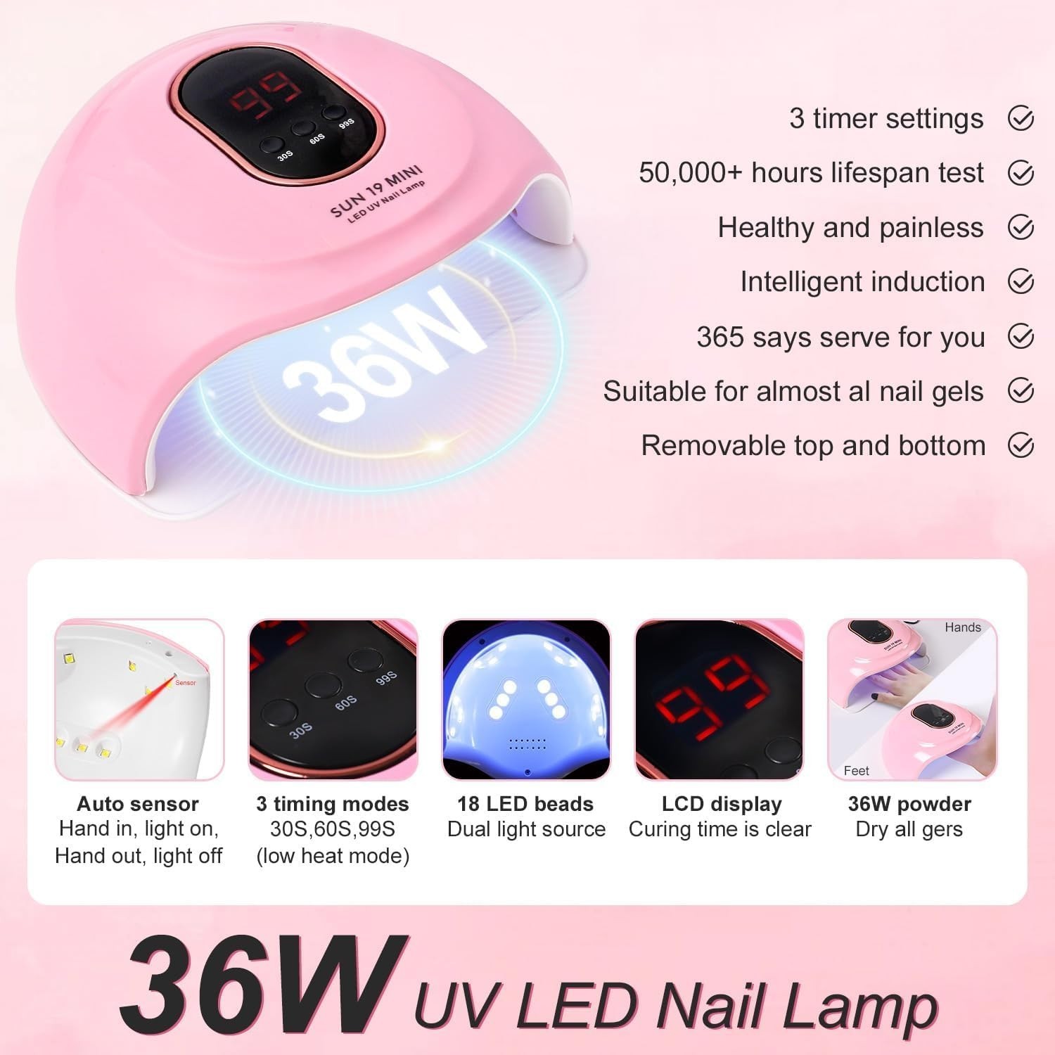 Acrylic Nail Kit for Beginners – Monomer, 6 Glitter Colors, UV Lamp & Supplies