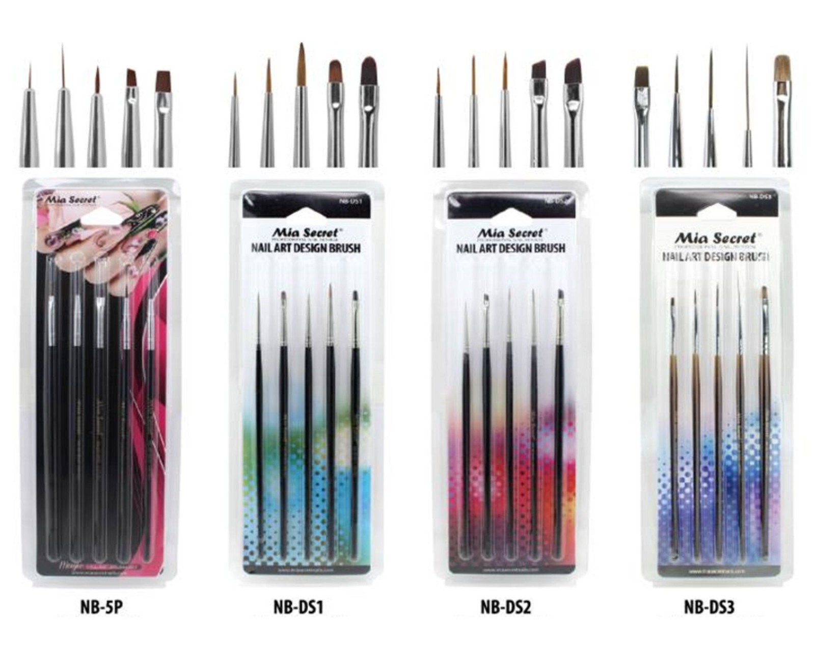 MIA SECRET -NAIL ART DESIGN BRUSH 5pcs (4 Packs Set)