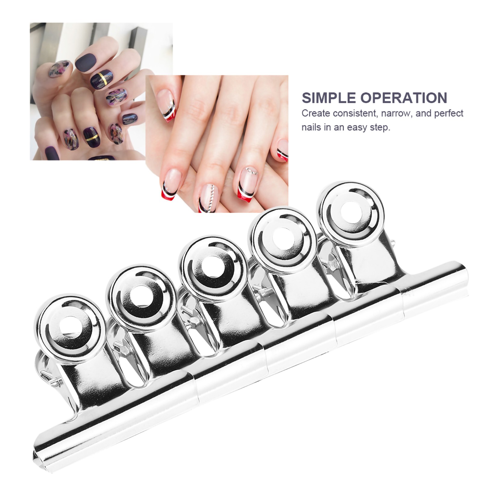 5pcs Stainless Steel Silver C Curve Nail Extension Clips Multifunctional Nai CX4