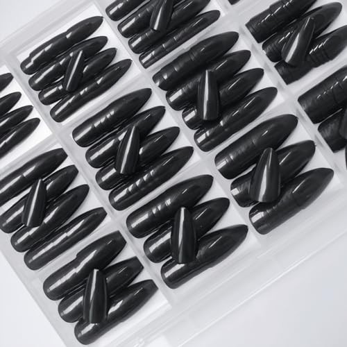360pcs Almond Press on Nails Short Fake Nails Short Almond Nails Press Black