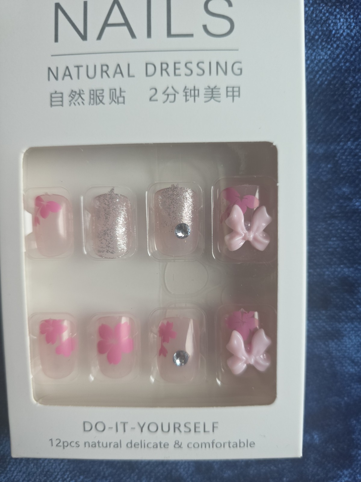Nails Natural Dressing Press On Nails Lot of 6 Packs Y2K Bows Flowers DIY Set