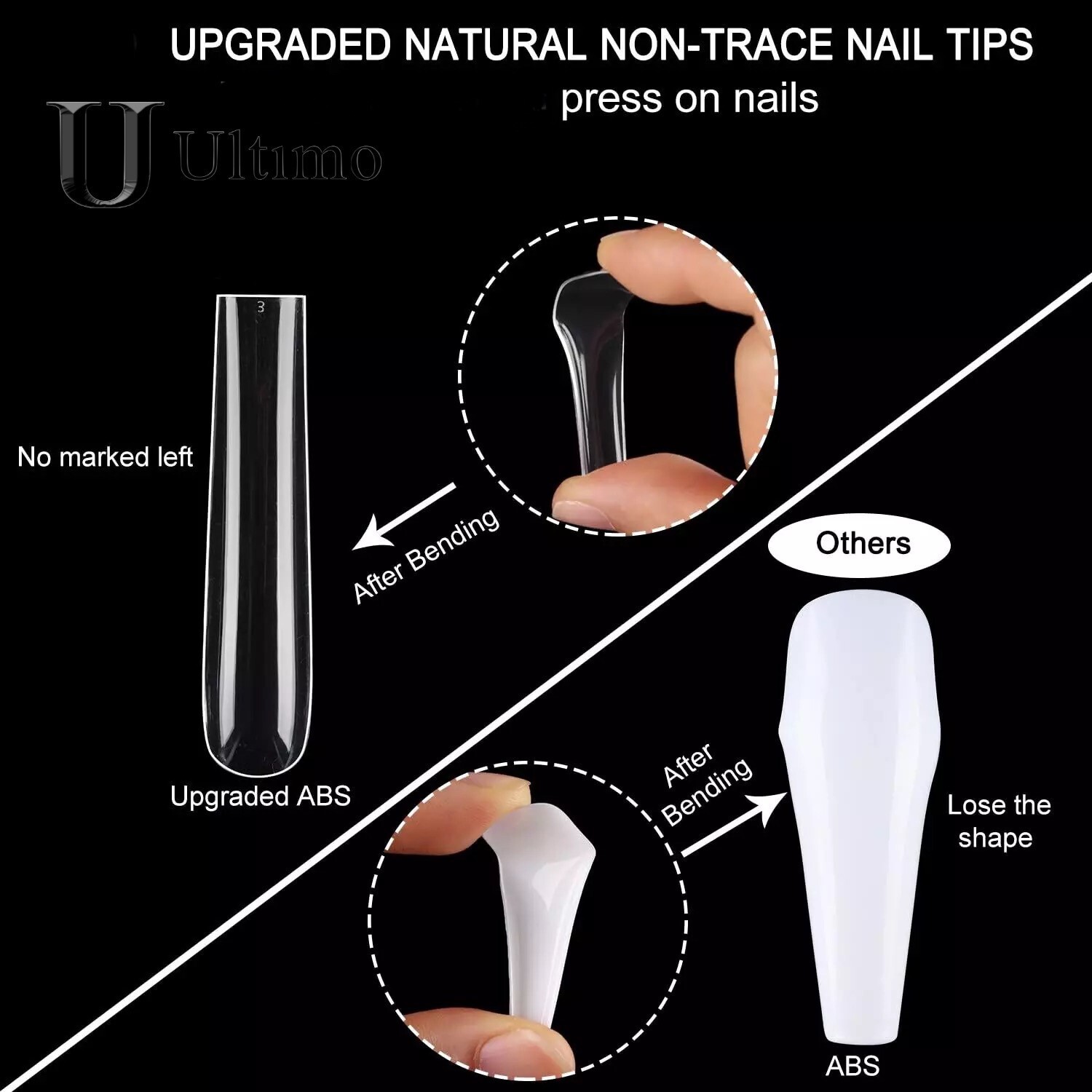 Press on Tips XXXL LONG SQUARE Soft Tip Extra Long Nude 360pc Size 0-11 ÚLTIMO