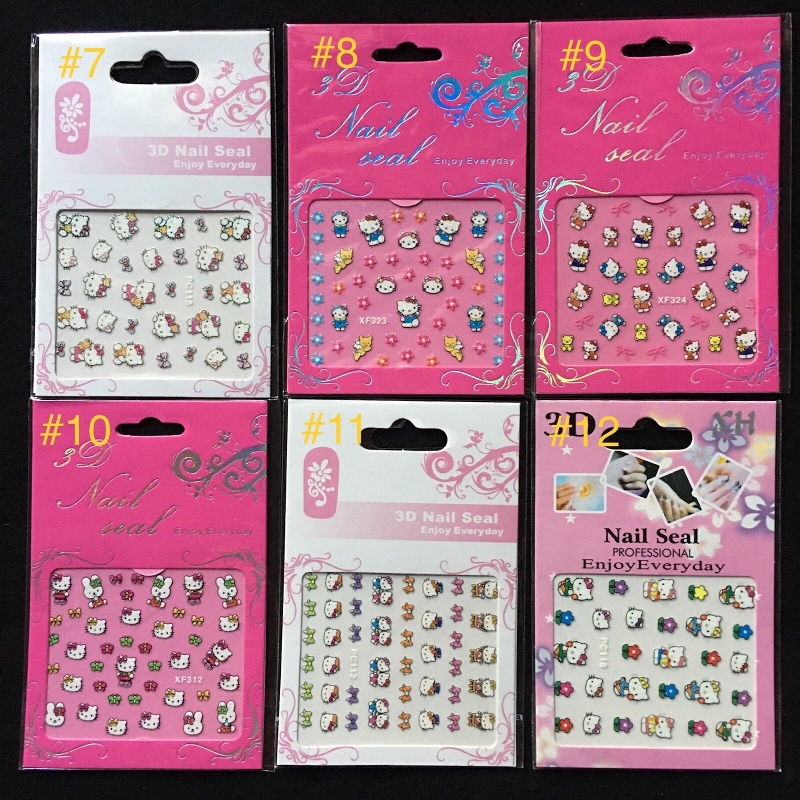 48 Design Hello Kitty 3D Glitter Nail Sticker Nail Art Decal St-259