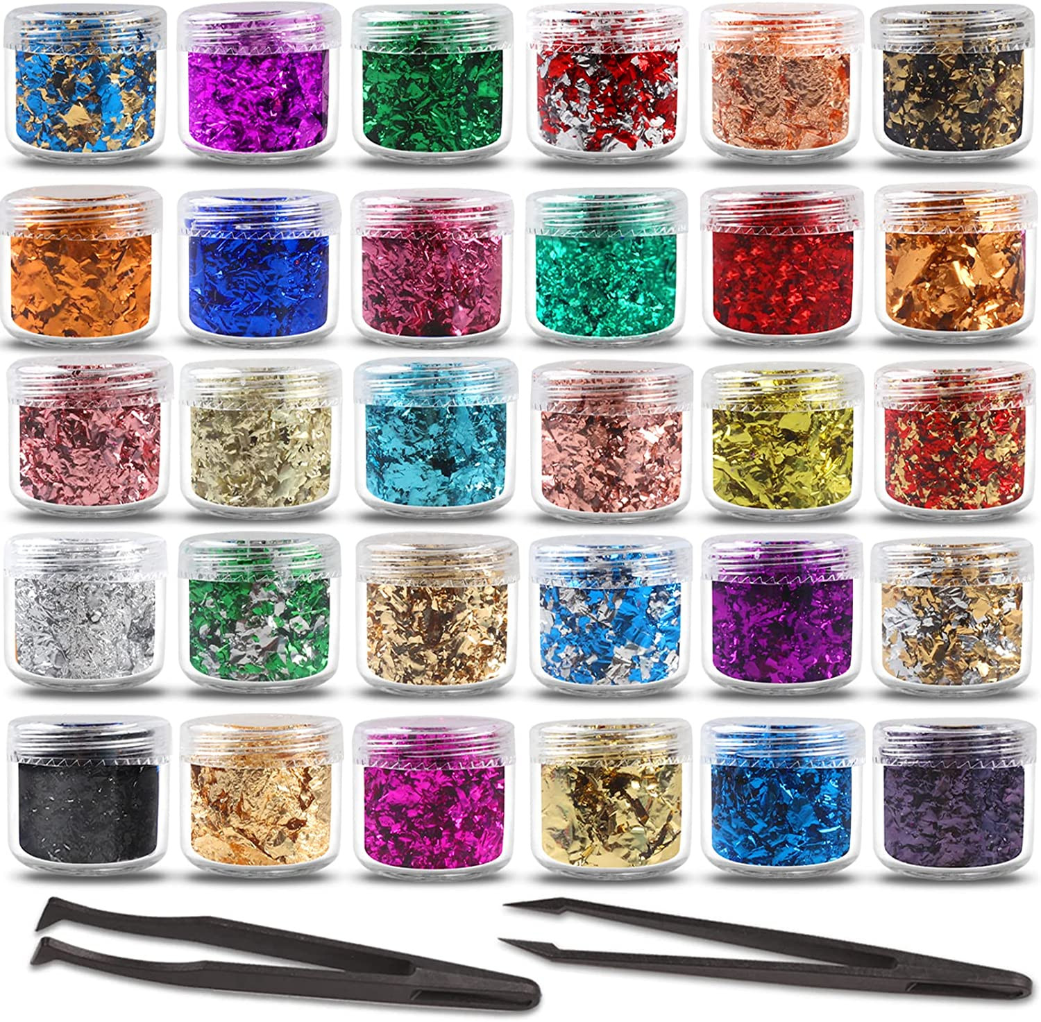 Gold Flakes for Resin 30 Colors Metallic Foil Flakes Colored Gilding Flakes Cr