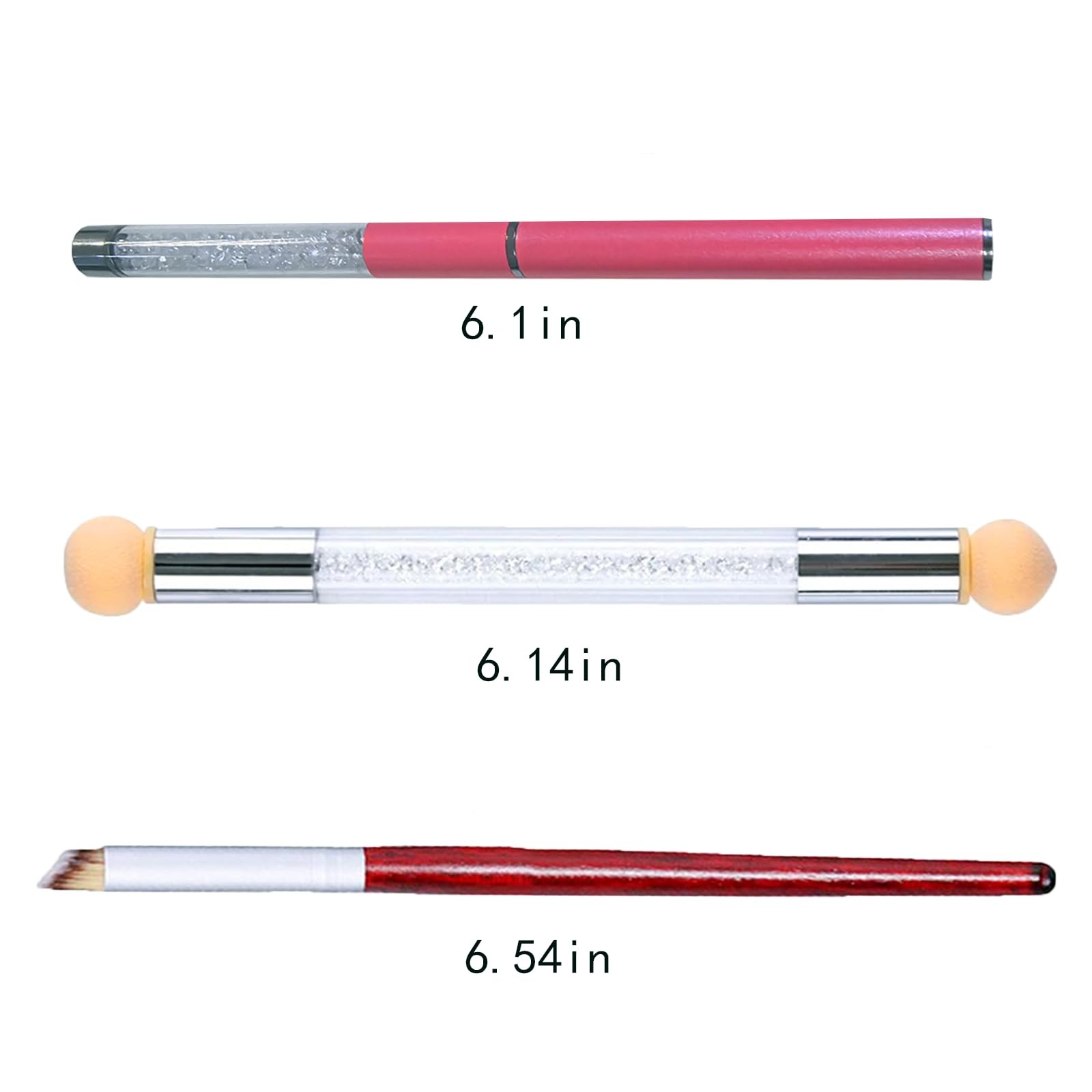 3Pcs Acrylic Nail Brush Set，UV Nail Ombre Brush，Double-Head Sponge Pen，Manicu…