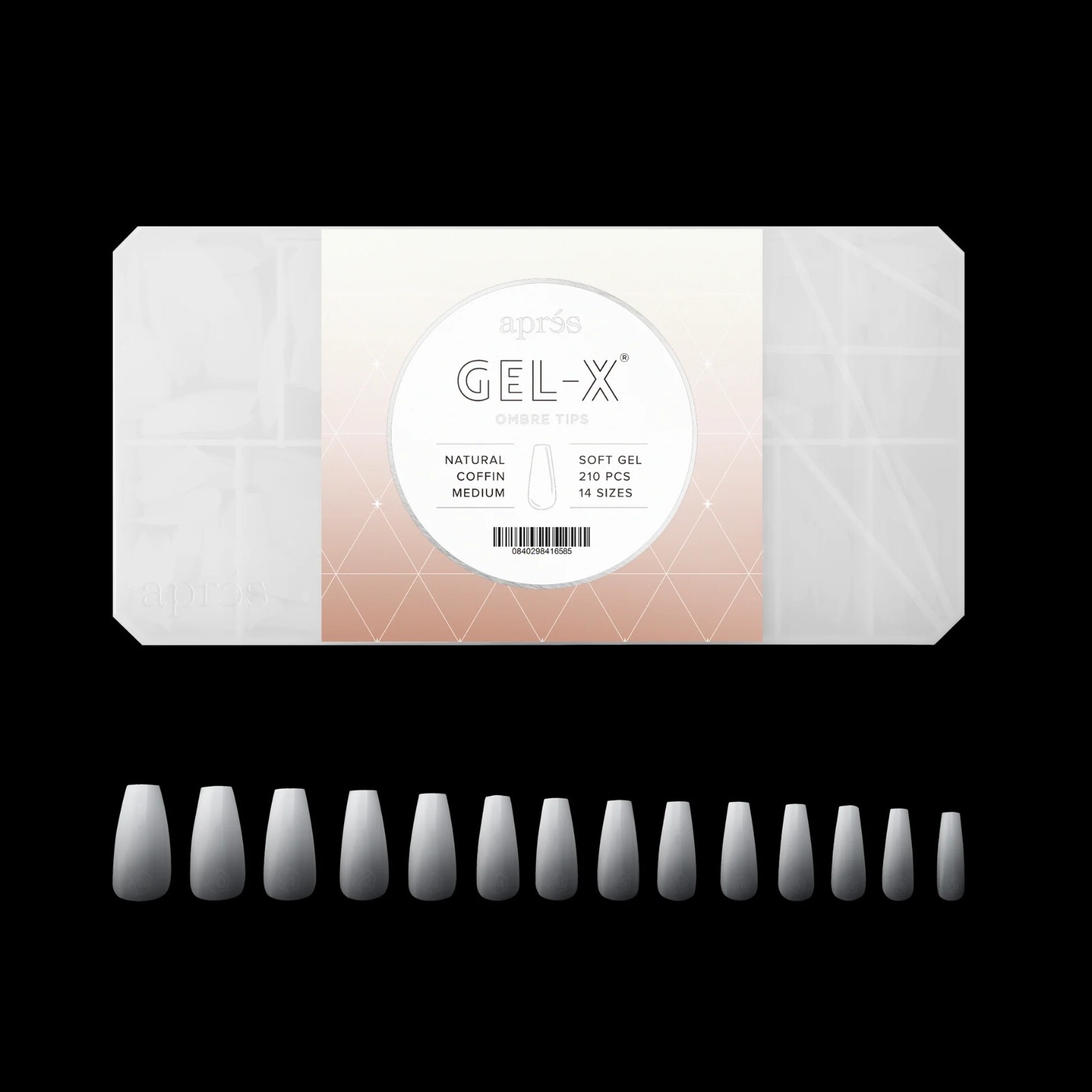 Apres Gel-X Ombre Natural Coffin Medium (Box of 210 Tips)