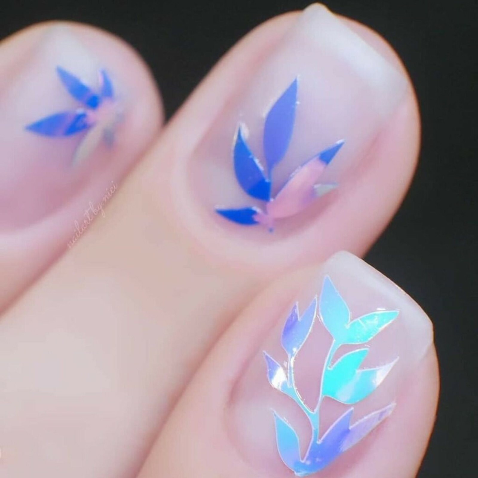 Botanical Garden Stickers (Blue) – Daily Charme Collaboration, Nail Stickers