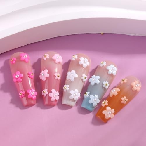 3D Flower Nail Charms, Colorful Acrylic Flower Petals Floral Colorful Petals