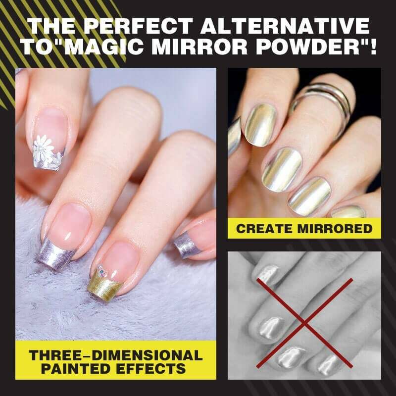 6PCS Mirror Metallic Nail Gel Metal UV LED Draw Painting Stamping Nail