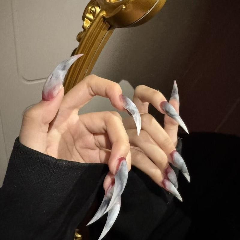 140 Pcs/box Curved Stiletto Nail Dual Forms For Poly Gel Eagle Claw Form