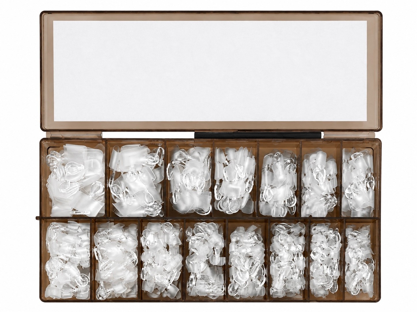 500PCS Dual Nail Forms Kit Clear Frosted Full Cover Tips w/ Storage Case