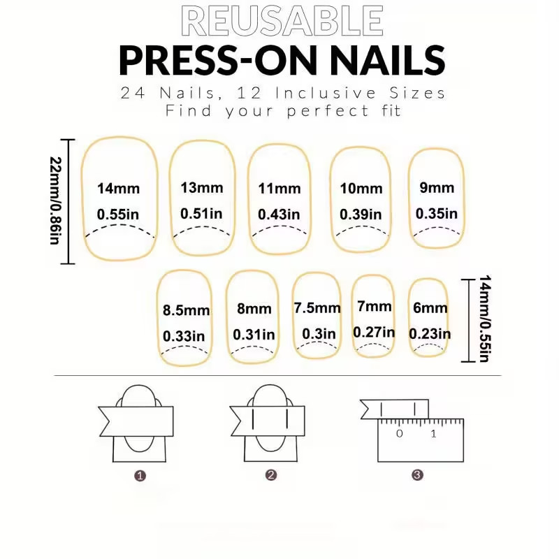 24pcs of Short Square Press On Nails, Glittery French Style, Elegant, Events