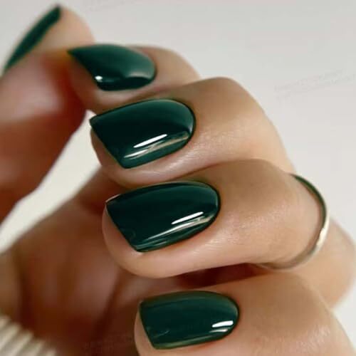 Dark Green Press on Nails Christmas Fake Nails 1 Fl Oz (Pack of 24) style-17