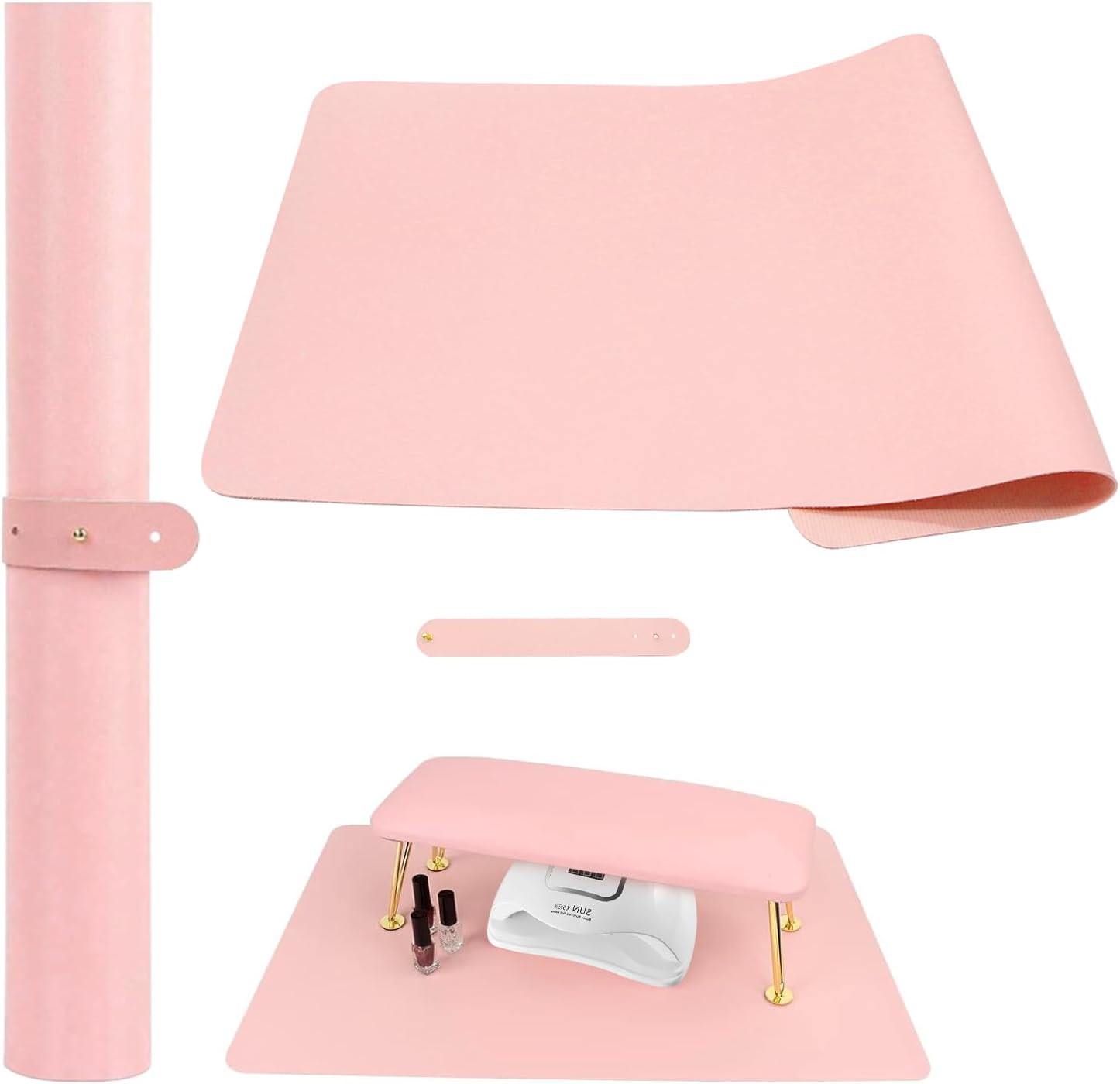 Pink Nail Art Table Mat – Foldable Hand Rest Pad for Nail Art