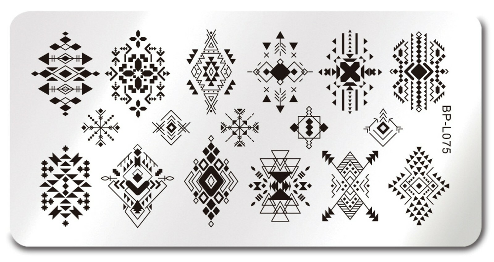 Geometry Rhombus Image Rectangle Nail Art Template BP-L075