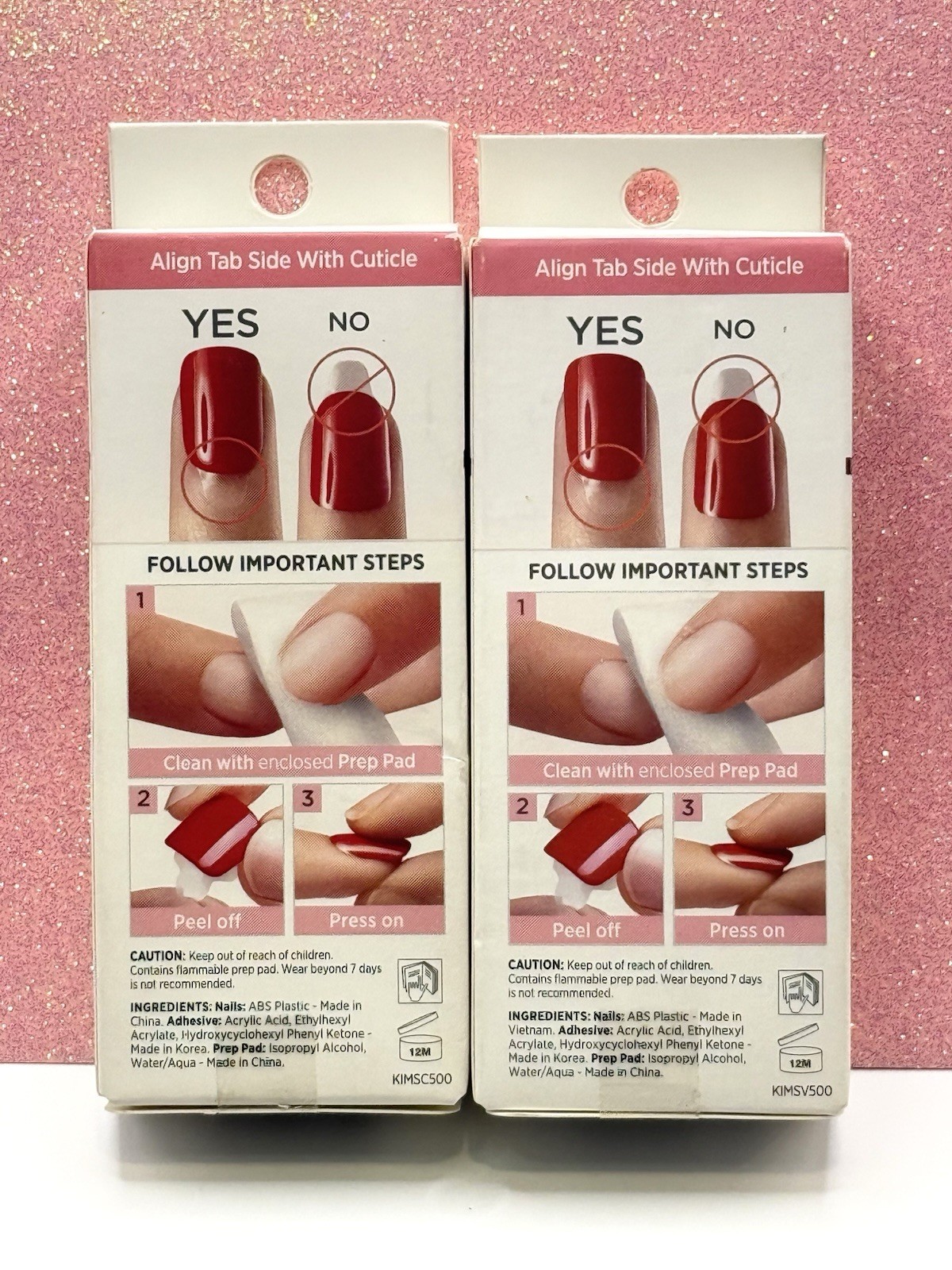 Kiss imPRESS No Glue Press-On Nails Manicure Short Green Gold 89034 Lot Of 2