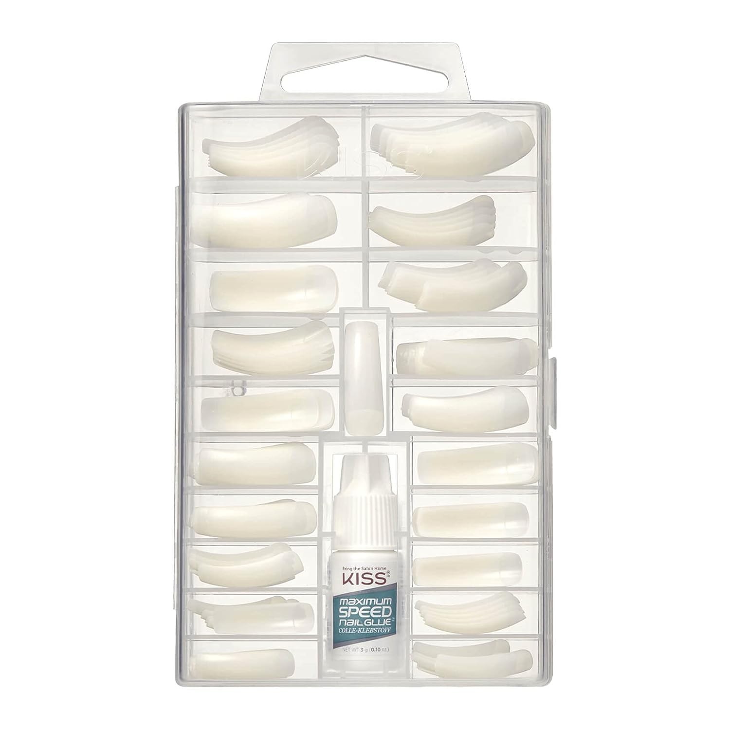KISS 100 Tips False Nail Kit, Curve Overlap Style, Long Length, Long Lasting