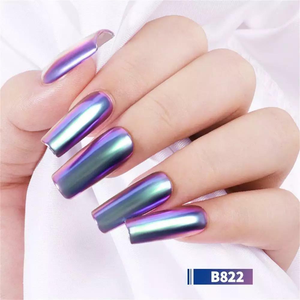 Nail Duo Chrome PEN Chameleon Mirror Powder Air Cushion Solid 6 Colours Dust UK