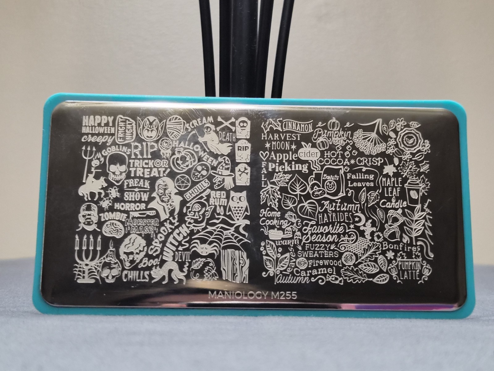 Maniology M255 Nail Stamping Plate Halloween Autumn Fall Rare Retired HTF