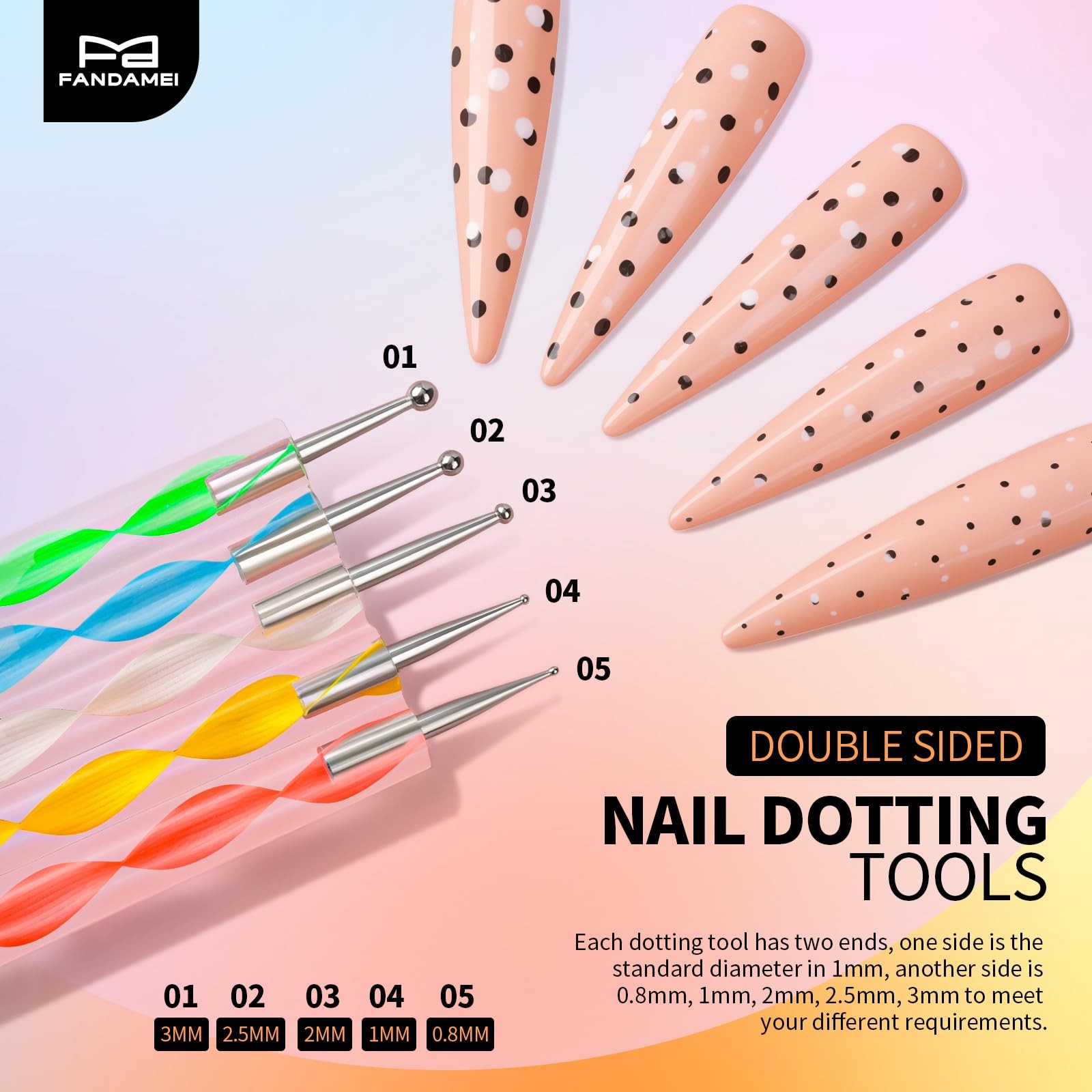 Nail Art Tools, Nail Brush, 15 PCS Nail Art Brushes, 5 PCS Nail Dotting Tool,…