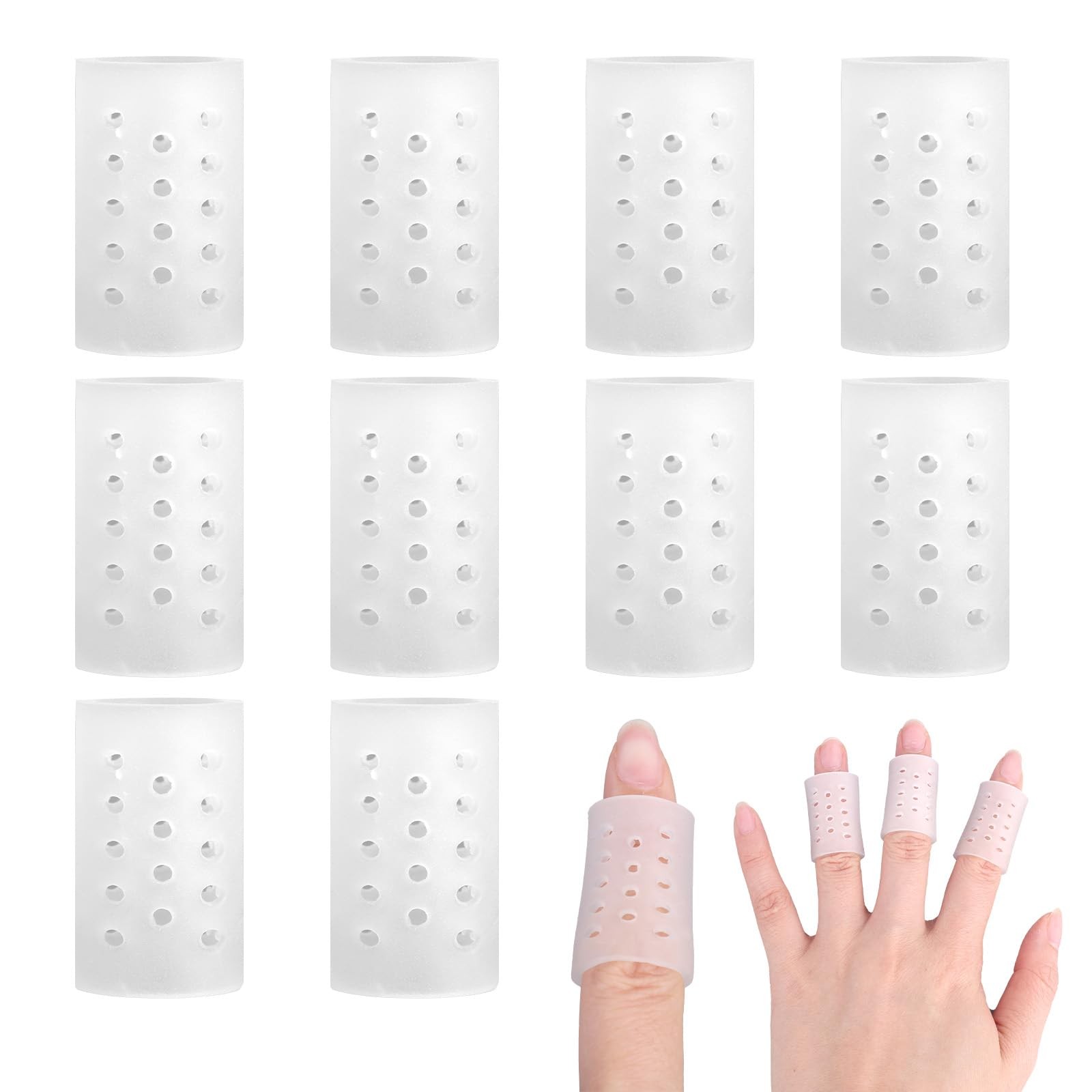10pcs Anti Skin Picking Finger Covers, 3×1.9cm/1.18×0.75in Reusable Breathabl…