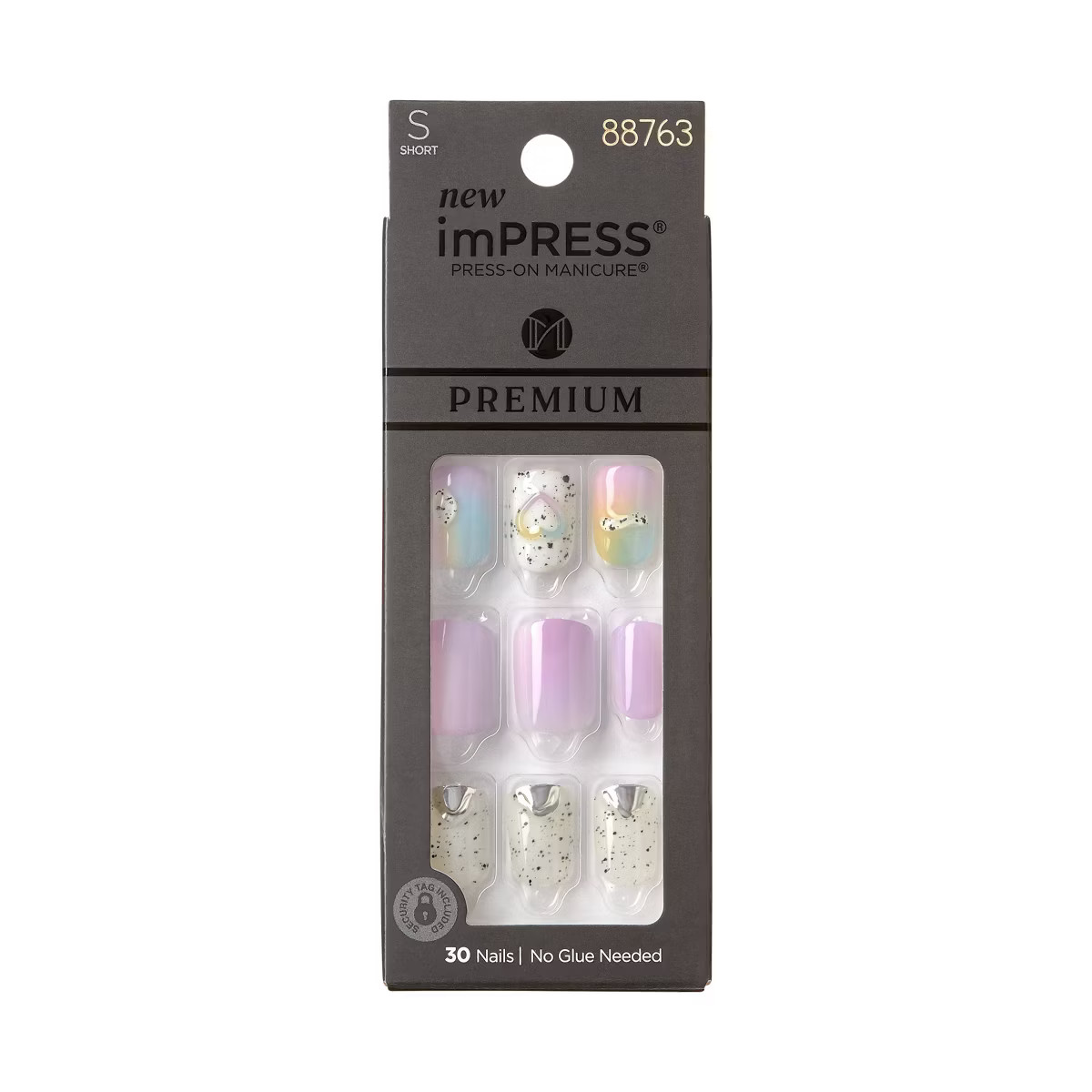 imPRESS Kiss Premium Press-On Short Length, 30 Nails Short DAMANGED BOX