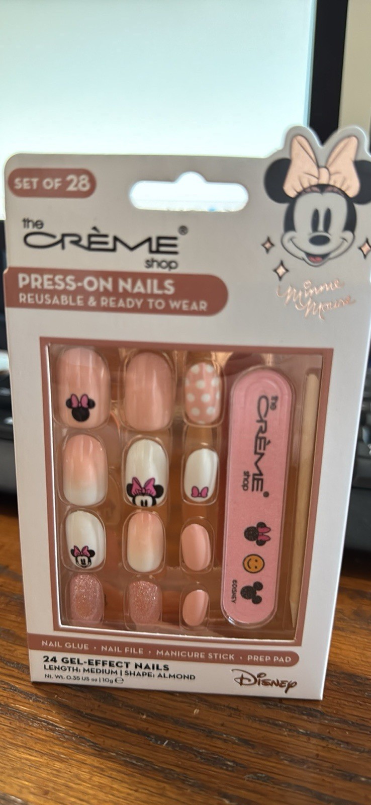 the Crème shop Disney Minnie Mouse Gel-Effect Press-On Nails Medium Almond