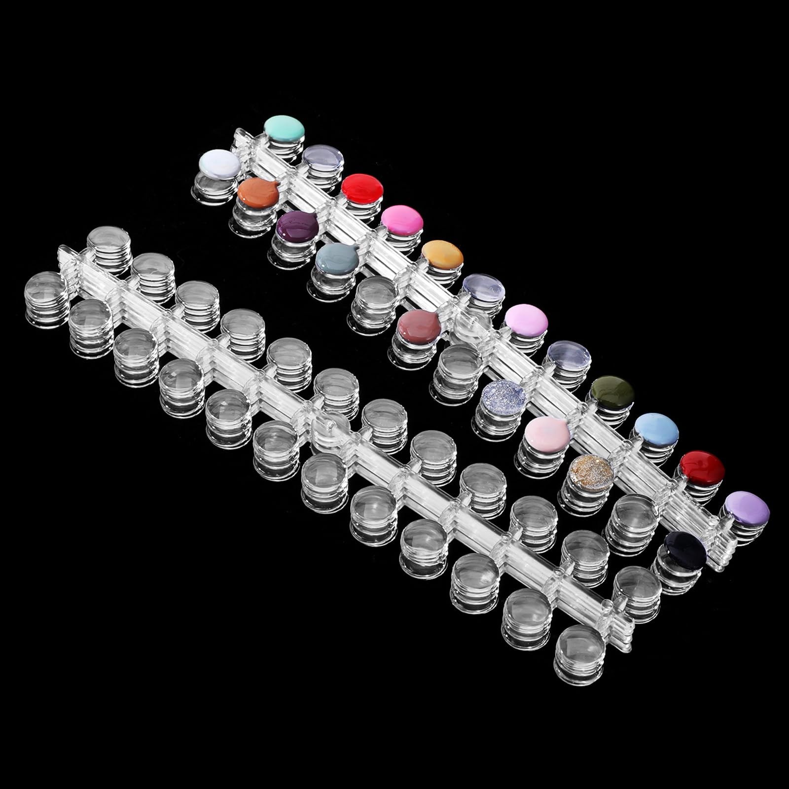 240pcs Nail Polish Swatch Dots, Round Transparent Nail Art Color Display Char…