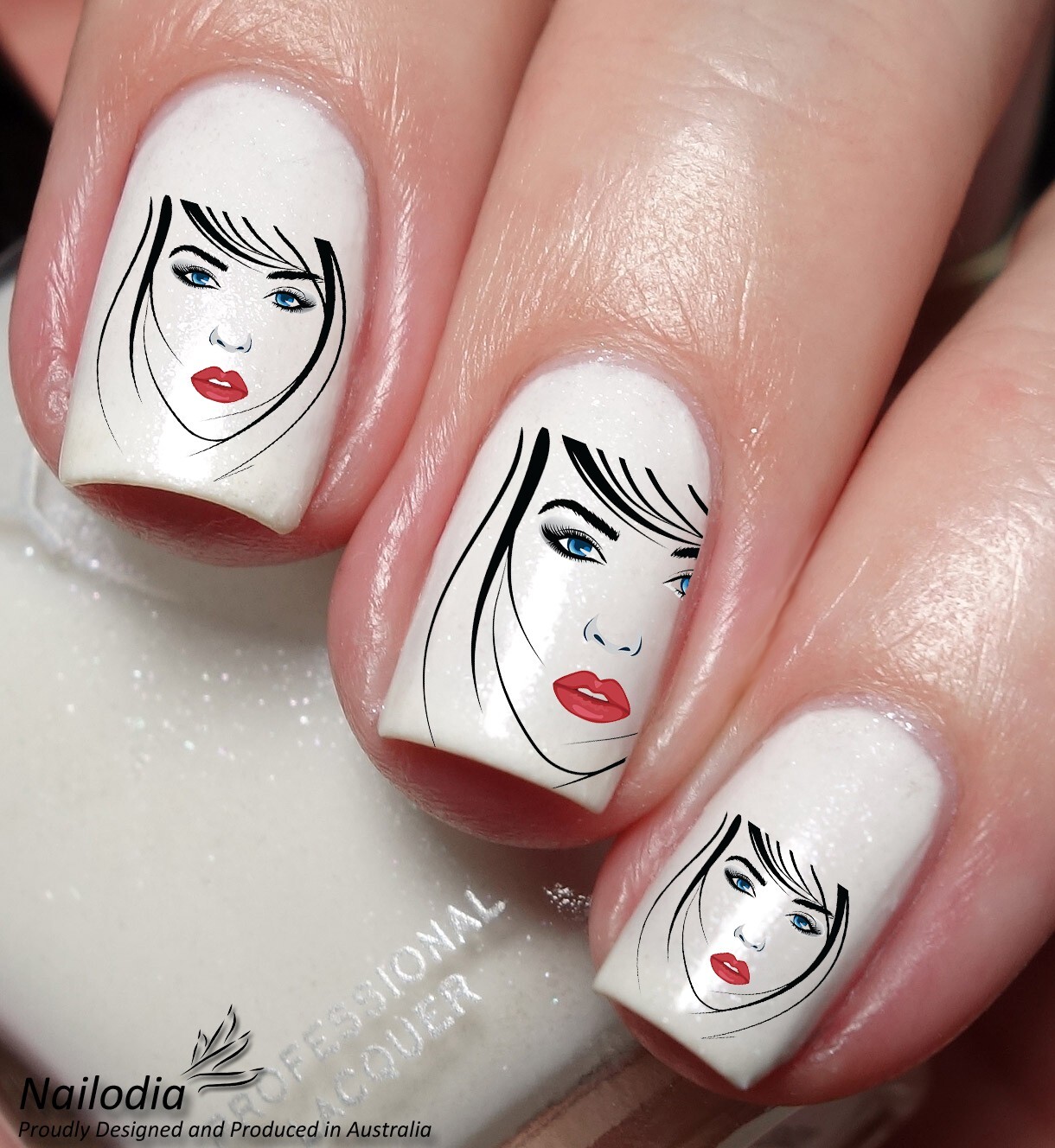 Girl Expressions Emoji Nail Art Decal Sticker Water Transfer Slider