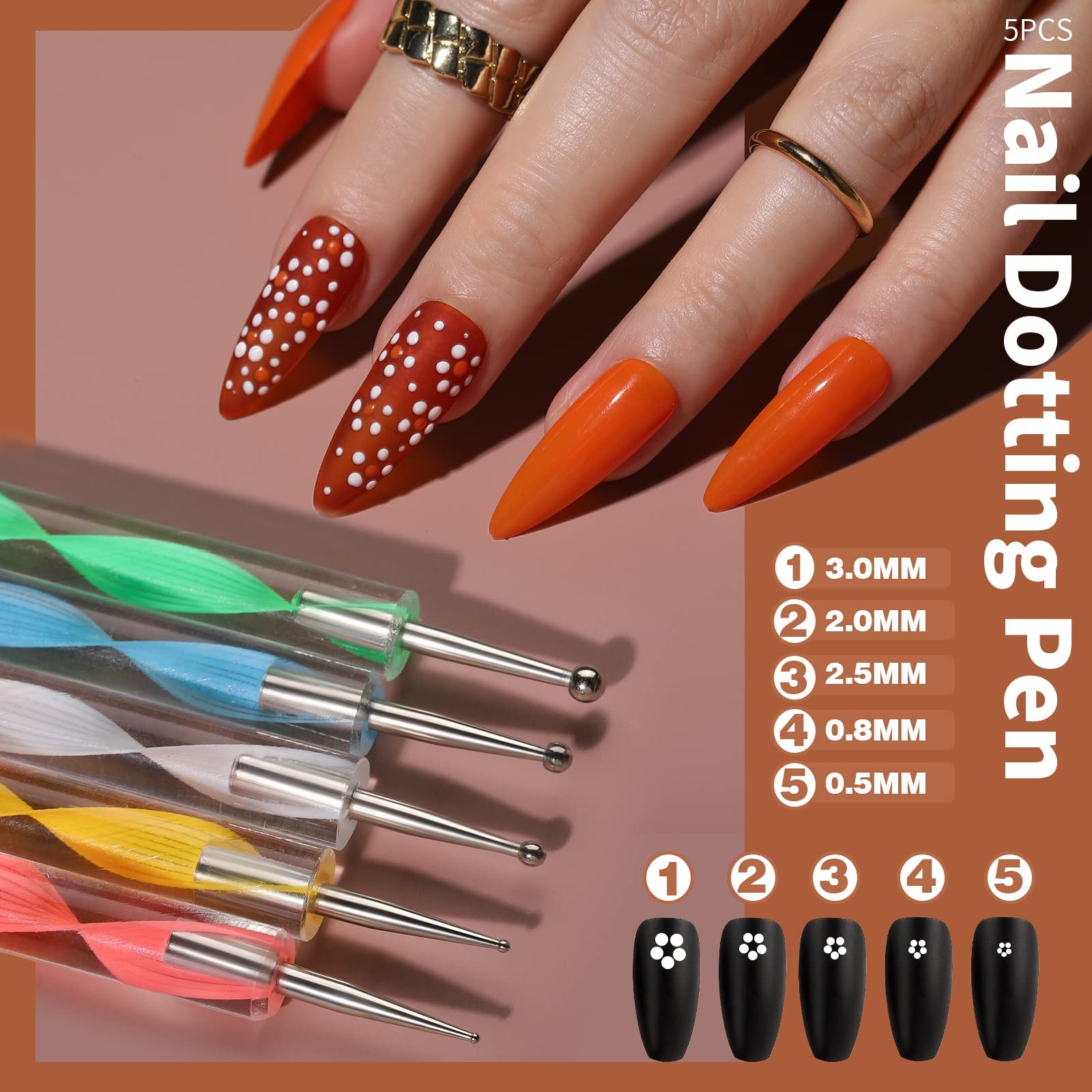 Nail Art Kit, Nail Art Brushes Set, Nail Design Kit Dotting Tools, F…