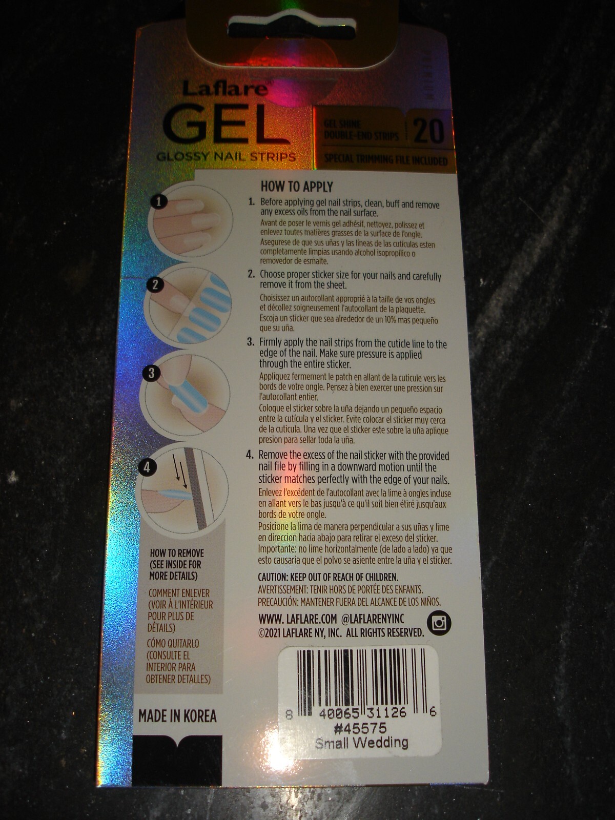NewLaflare Gel Glossy nail polish strips #45575 Small Wedding 20 double end