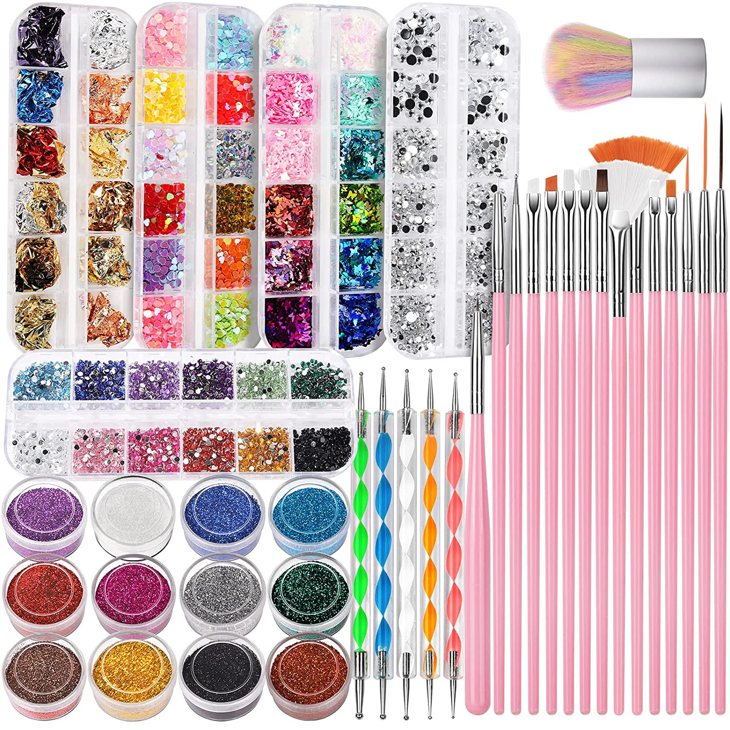 Nail Art Kit, Nail Design Tools Kit with Nail Art Brushes, Nail Dotting Tools,Fi