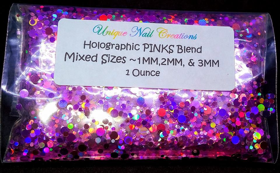 Bulk 1 OZ Holographic~DOT Shape Glitter~Multi-Sizes~U CHOOSE Color~ USA