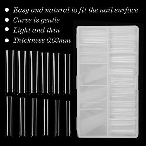 No C Curve 3XL Square Nail Tips-Clear Acrylic Square 18 Count (Pack of 20)