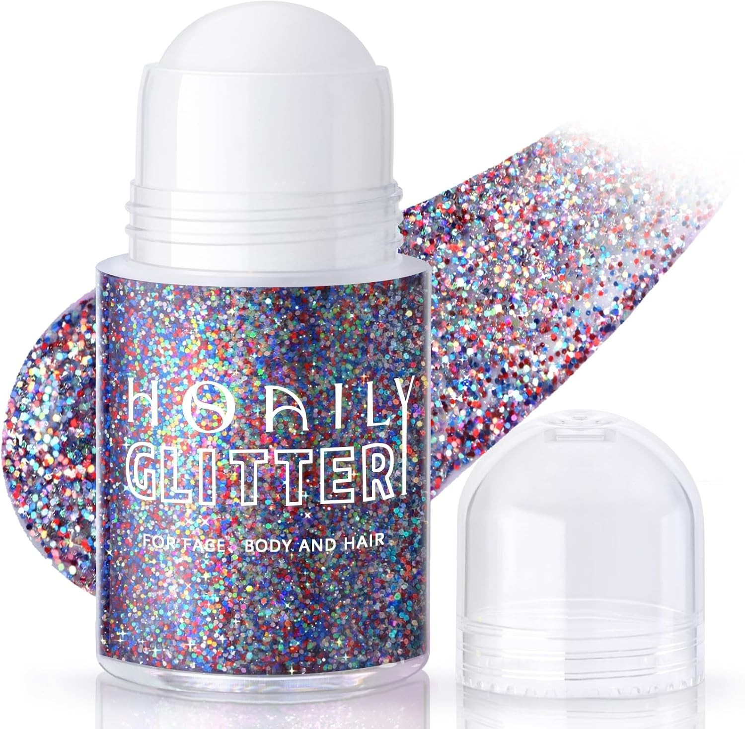 Patriotic Roll-On Body Glitter Gel – Red, White & Blue for Festive Makeup