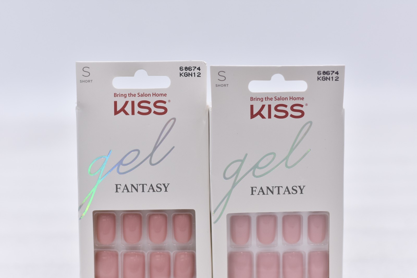 Lot of 2 Kiss Gel Fantasy KGN12 Short False Nails – 28 Nails