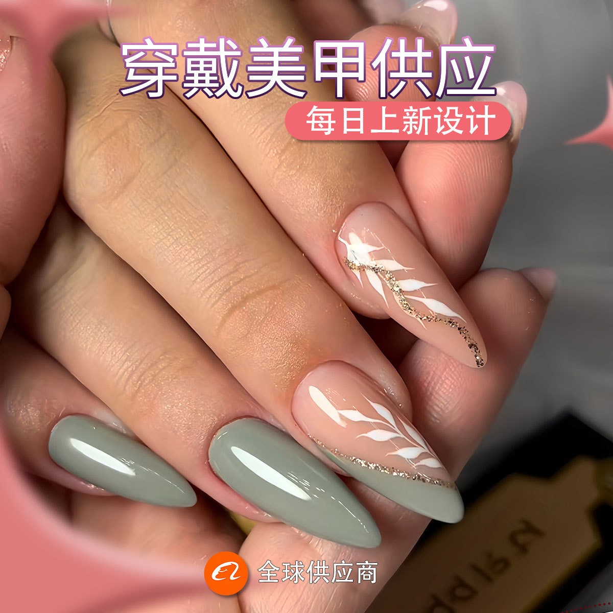 Elegant Gray Metallic Line Nail Patches Simple Stylish Nail Art Wholesale