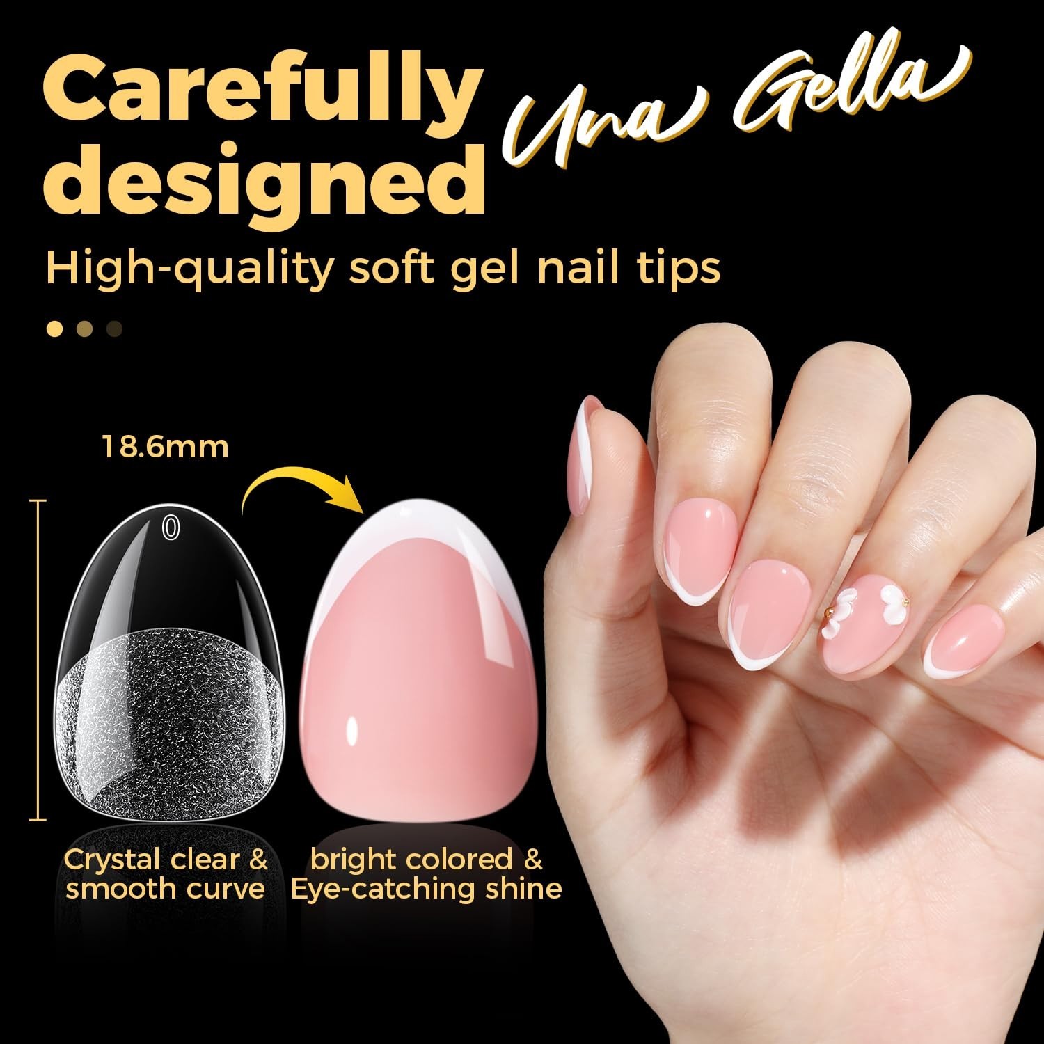 Clear Extra Short Almond Press-On Nails – Safe for Natural Nail Health, 504 Pcs